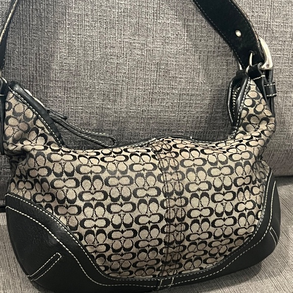 COACH Mini Signature Shoulder Leather Canvas Bag - Picture 2 of 16